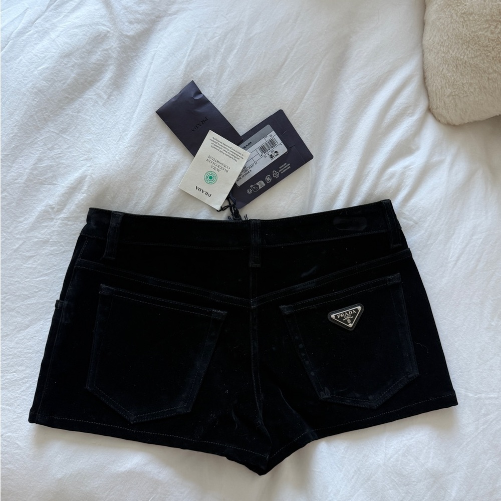 Prada Women's Black Velvet Shorts